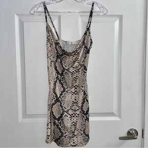Missguided Cowl Neck Snake Print Mini Dress Size 6